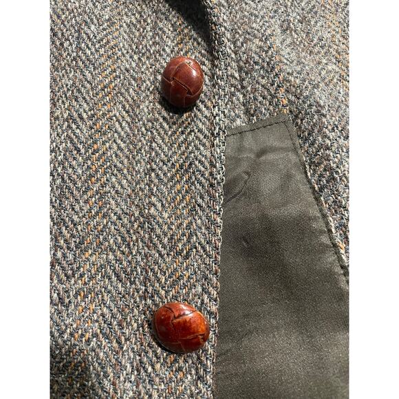 VTG Harris Tweed 2 Button Blazer Herringbone Mens Sz 38 Handwoven Scottish Wool - Picture 7 of 14